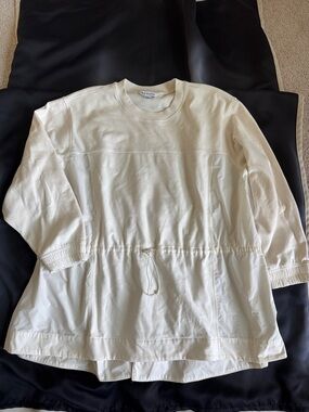Athleta Cream Drawstring Waist Pullover Tunic